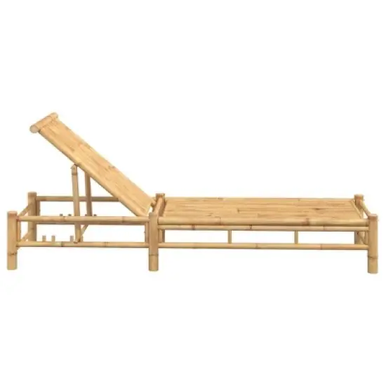 vidaXL Sun Lounger Natural bamboo Bamboo Adult-size image {4}