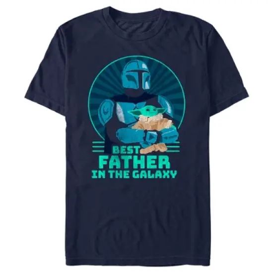 Men's Star Wars The Mandalorian Father's Day Best Father in the Galaxy T-Shirt image {4}