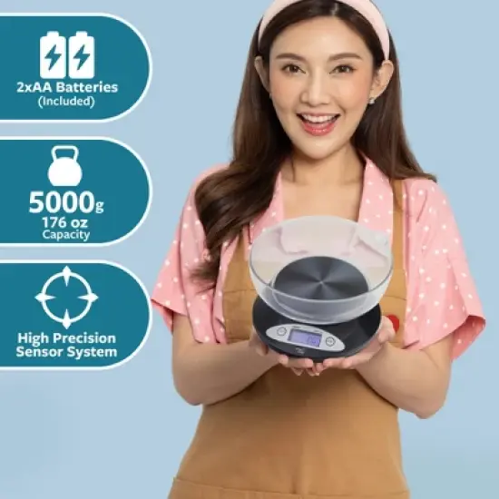 Smart Weigh Digital Scale with Removable Bowl - 11lbs image {7}