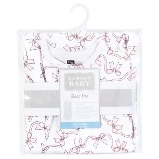 Hudson Baby Infant Girl Sleep Pod, Pink Bows, 0-2 Months image {1}