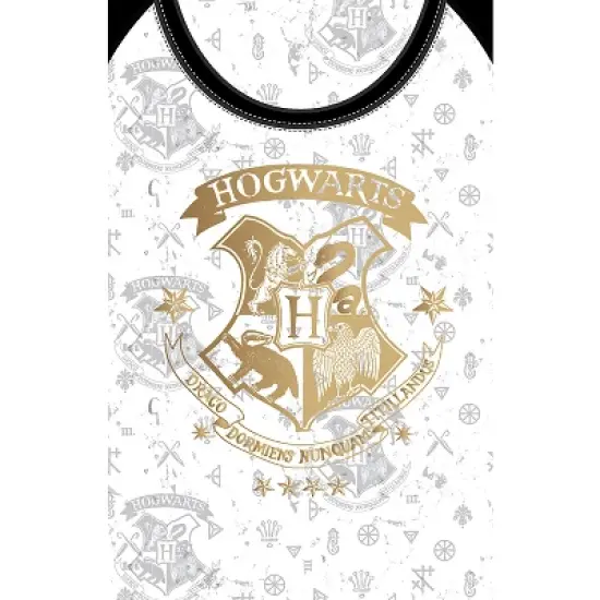 Harry Potter Pajama Hogwarts Gold Crest Short Sleeve Raglan Nightgown image {1}