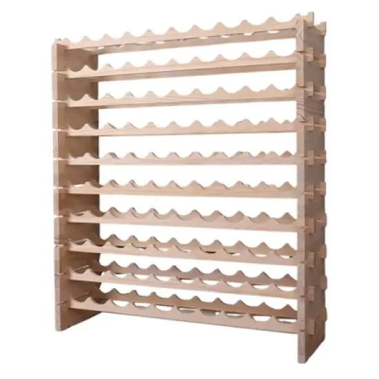 Itopfox Freestanding Wooden Wine Rack Cabinet, Stackable Storage Modular Countertop Holder for 100 Bottles image {8}
