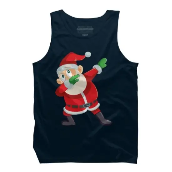 Men's Design By Humans Christmas Dabbing Santa Claus By GiftsIdeas Tank Top image {5}