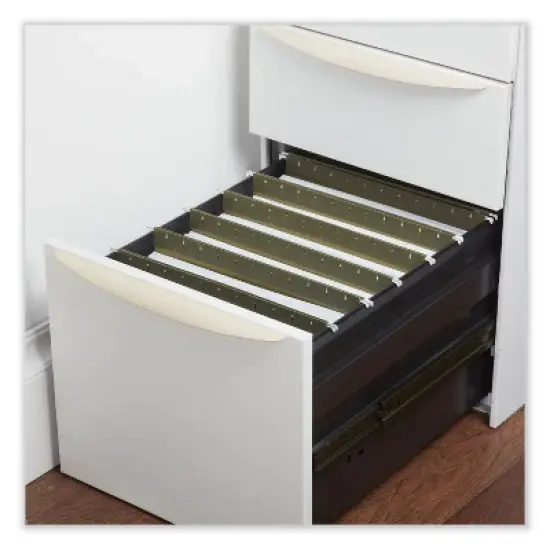 Universal Hanging Box Bottom File Pockets, 1 Section, 3.5" Capacity, Letter Size, Standard Green, 10/Box image {2}