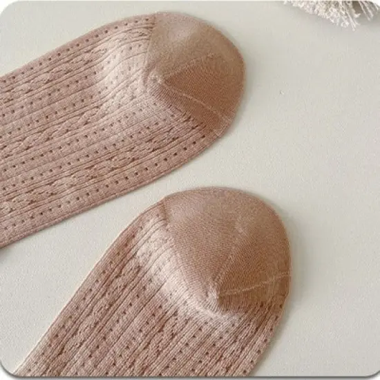 Anna-Kaci 5 Pairs Women's Ruffle Cuff Lace Knit Ankle Socks Breathable Soft Stretch Fabric with Multiple Color Options image {4}