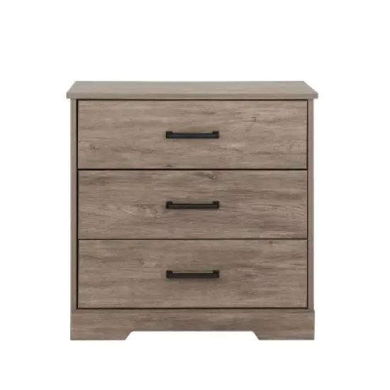 Prepac Rustic Ridge Farmhouse Bedside Nightstand with 3 Drawers image {13}