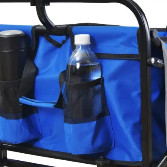 RISOKEYS Outdoor Collapsible Utility Wagon Cart,with Cup Holder, Heavy Duty Foldable Cart for Camping, Beach, Shopping - 150lbs Capacity image {7}