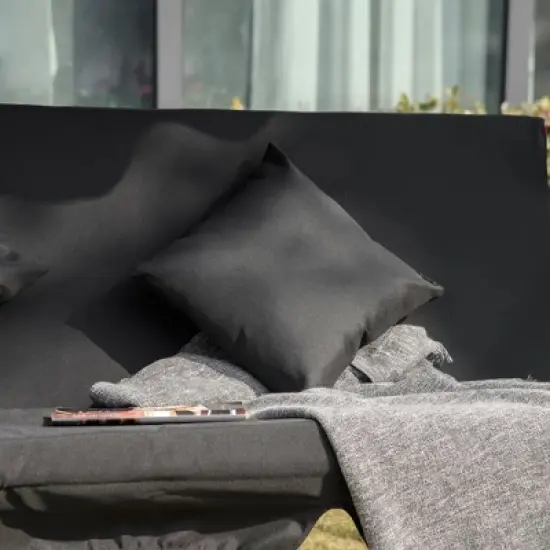 Resenkos 3-Seat Swing Chair, Convertible Flatbed Glider With Adjustable Canopy, Wine Red image {5}