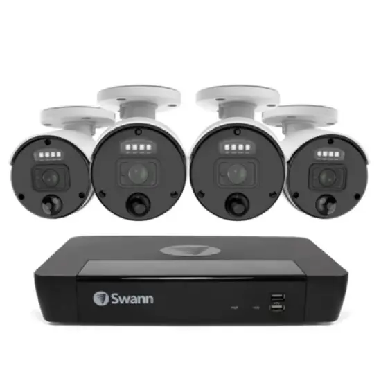Swann NVR Security System, Round Master Bullet Cameras, 87680 Hub, Black image {1}