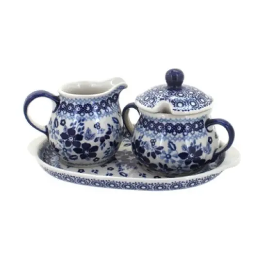 Blue Rose Polish Pottery K091 Manufaktura Cream & Sugar Set image {17}