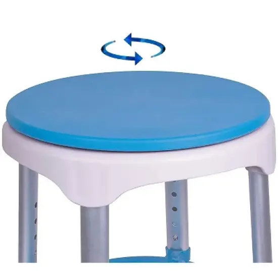 Carex EZ Swivel Shower Stool - 360&deg; Rotating Seat, Height-Adjustable, Plastic image {2}