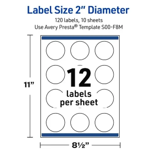 Avery Round Labels, Polka Dots Design, 2" Diameter, 120ct image {4}