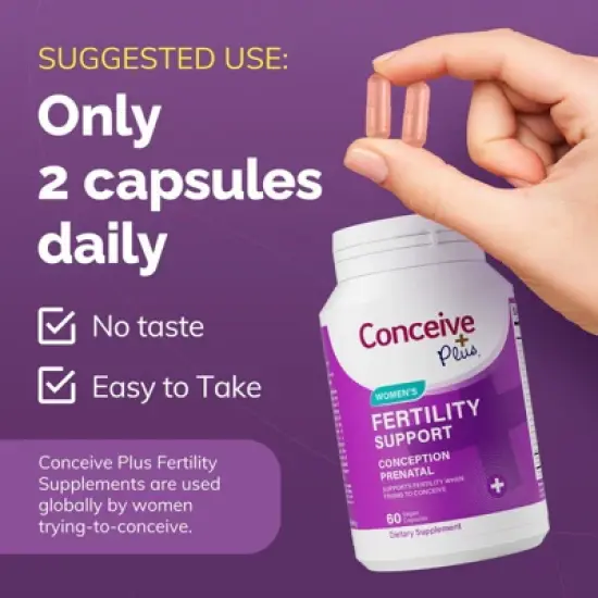 Conceive Plus Fertility Supplements for Women - Prepare For Pregnancy Conception Vitamins + Folic Acid, Biotin- 60ct image {4}