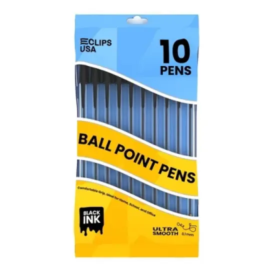 13267: Black Stick Pens, Pack of 10 (72 Packs) image {4}