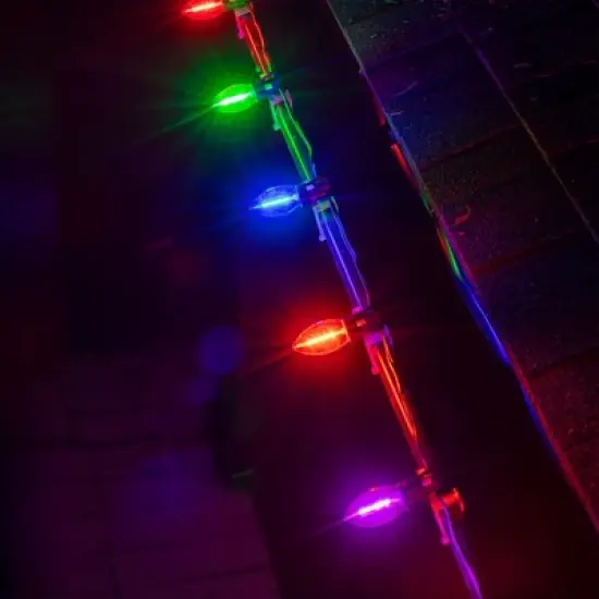 Novelty Lights 25 Feet LED C9 String Lights, 25 Bulbs with 12 Inch Spacing,  Shatterproof Weatherproof Removable Bulbs image {5}