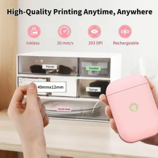 JADENS D11 Pro Mini Label Printer(PINK) image {4}