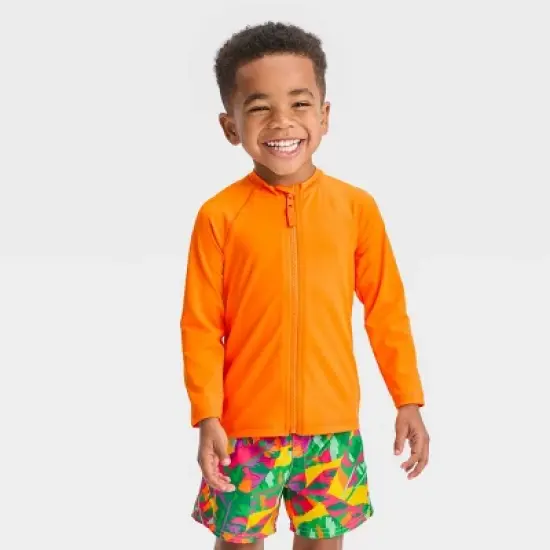 Toddler Solid Rash Guard Top - Cat & Jack&trade; Orange image {3}