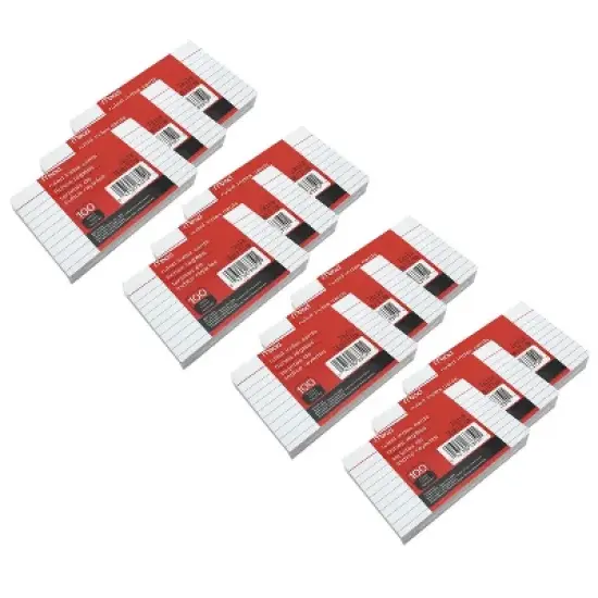 Mead&reg; Index Cards, Ruled, 3" x 5", 100 Per Pack, 12 Packs image {2}