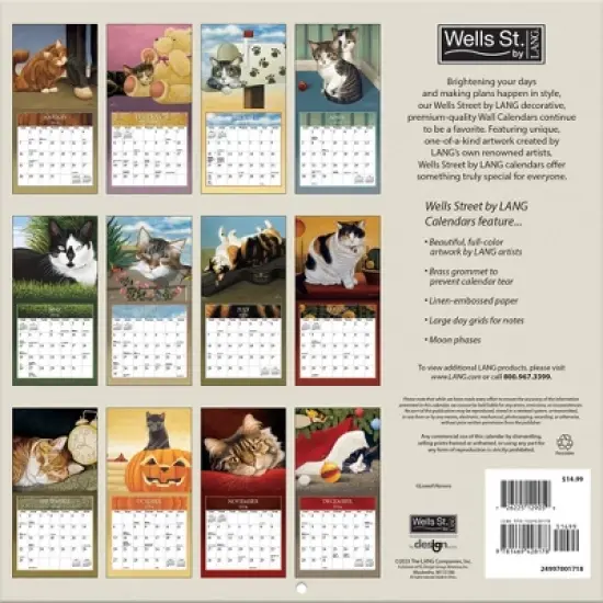 Lang 2024 Wall Calendar 12"x12" Cats image {2}