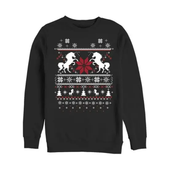 Men's Lost Gods Ugly Christmas Unicorn Sweatshirt image {2}