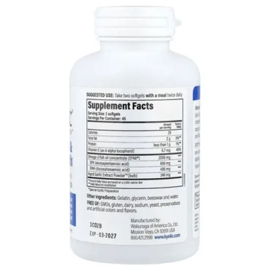 Kyolic Aged Garlic Extract&trade;, Cholesterol & Circulation Health, 90 Softgels image {1}