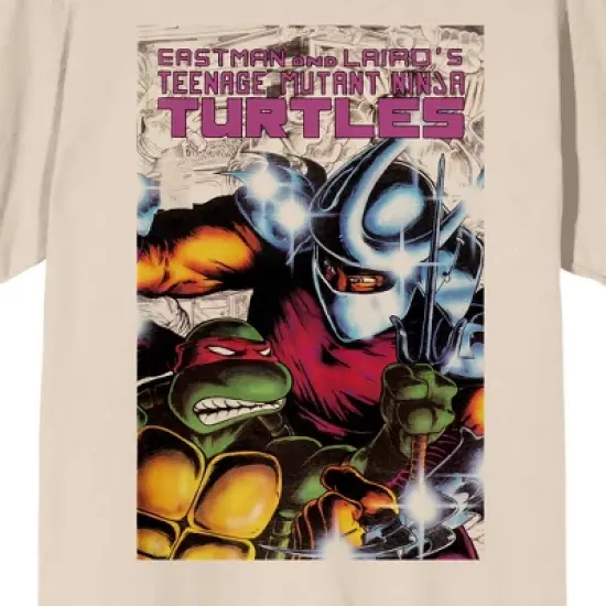 TMNT Comic Origins Raphael & Shredder Cover Art Crew Neck Short Sleeve Women's Natural T-shirt image {1}
