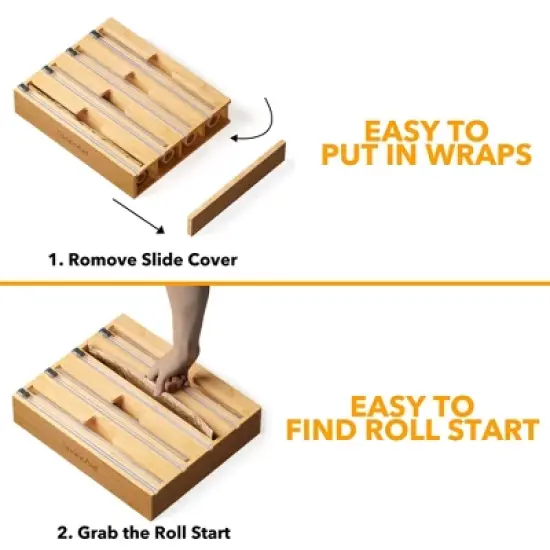 SpaceAid WrapNeat 4 in 1 Wrap Organizer with Cutter and Labels,Compatible with 12" Roll image {2}