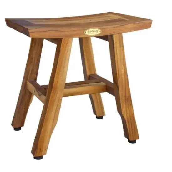 EcoDecors&reg; Satori&reg; 14" Teak Wood Shower Bench in EarthyTeak Finish image {10}