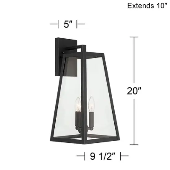 John Timberland Arrington Modern Outdoor Wall Light Fixture Mystic Black Metal 20" Clear Glass for Post Exterior Barn Deck House Porch Yard Posts Home image {7}