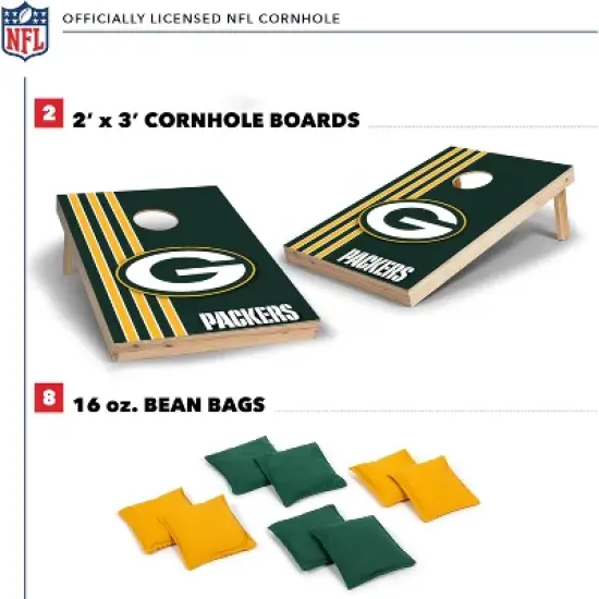 NFL Green Bay Packers 2'x3' Wood Cornhole Set image {1}