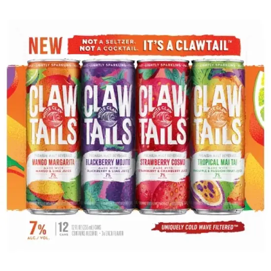 White Claw Hard Seltzer Clawtails Variety Flavored Alcoholic Beverages - 12pk/12 fl oz Cans image {10}