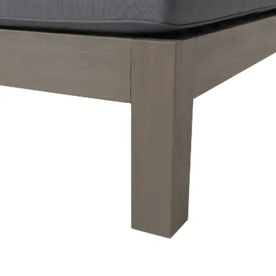Christopher Knight Home Brava Outdoor Acacia Wood Sectional Sofa with Cushion Gray image {8}