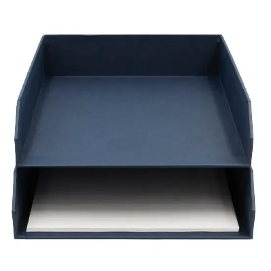 Bigso Hakan Letter Trays &ndash; 2-pack stackable organizers for A4/letter papers; stylish, sturdy, space-saving. image {6}