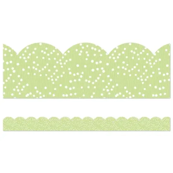 Carson Dellosa Education Crafty and Cool Light Green with Dots Scalloped Bulletin Board Borders, 39 Feet Per Pack, 6 Packs image {1}
