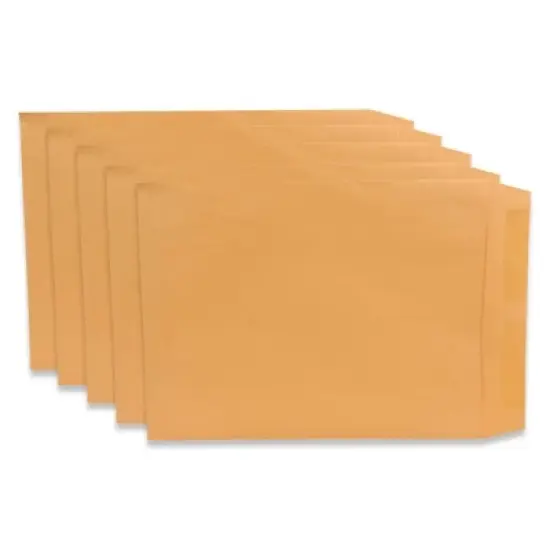 School Smart No Clasp Envelopes with Gummed Flap, 10 x 13 Inches, Kraft Brown, Box of 100 image {5}