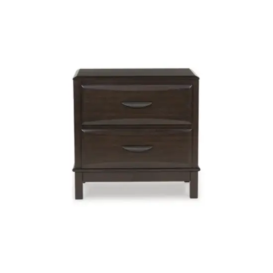 Signature Design by Ashley Vanmore Contemporary 2 Drawer Nightstand, Dark Brown image {3}