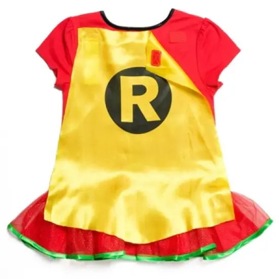 DC Comics Robin Girls Cosplay T-Shirt Dress Leggings and Cape 3 Piece Toddler  image {5}
