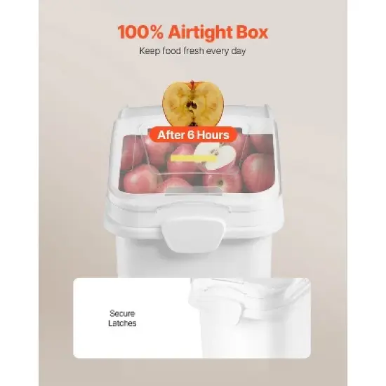 VEVOR Rice Storage Container, 21Gallon/80L Capacity Large Dog Food Dispenser Bin, Kitchen Ingredient Grain Cereal Flour Bin, 1 Pack, White image {6}