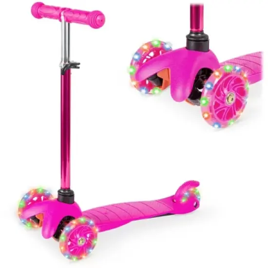 Best Choice Products Kids Mini Kick Scooter Toy w/ Light-Up Wheels and Height Adjustable T-Bar image {8}
