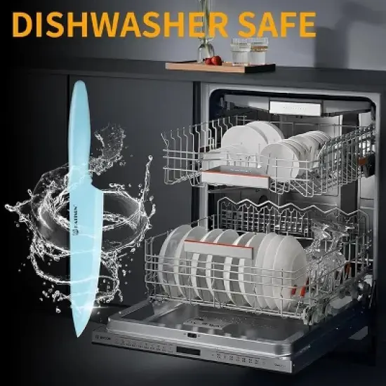 14 Pieces Fancy Rainbow Titanium Coating Kitchen Knife Set image {6}