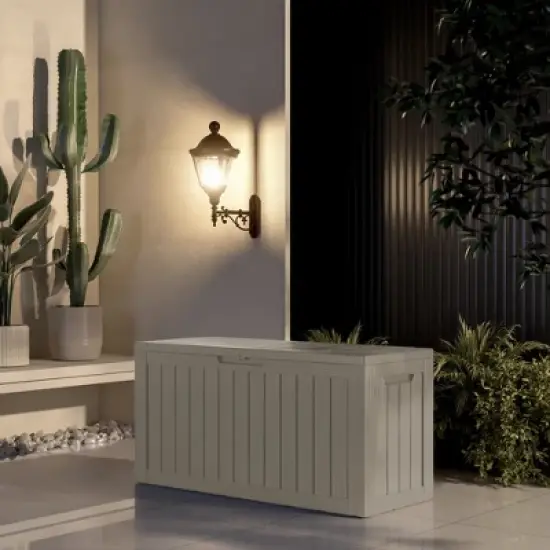 Chic Crate - 46.3'' W 80 Gallons Water Resistant Resin Lockable Deck Box in Brown image {10}