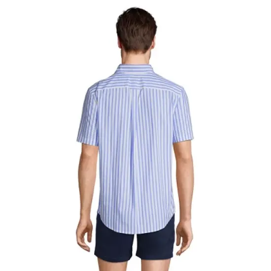 Lands' End Men's Traditional Fit Short Sleeve Essential Lightweight Poplin image {1}