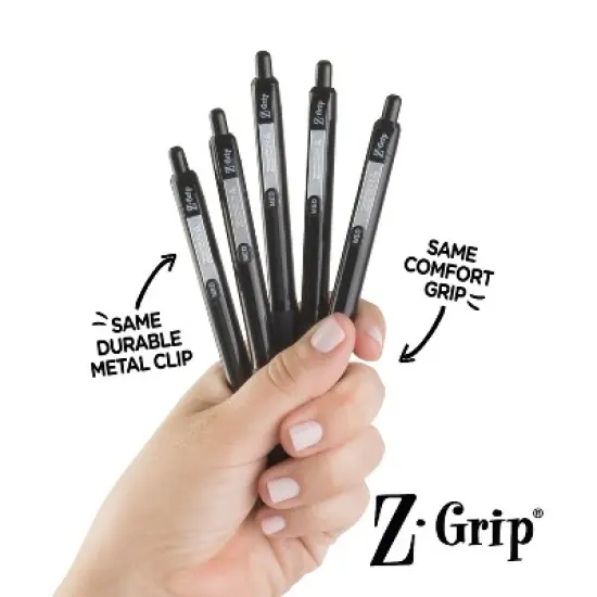 Zebra Z-Grip Recycled Retractable Ballpoint Pen Medium Point 1.0mm Black Ink 24/Pack (20314) image {2}
