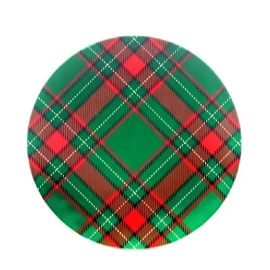Certified International Set of 6 Christmas Plaid Dinner Plates image {1}