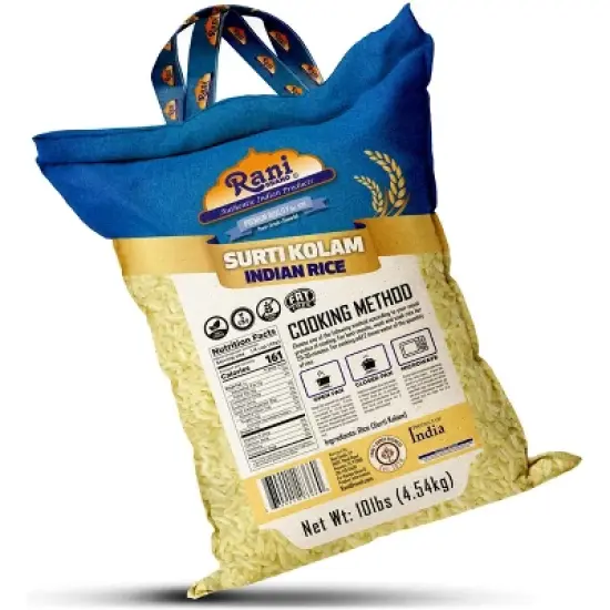 Surti Kolam Indian Rice 160oz (10lbs) 4.54kg - Rani Brand Authentic Indian Products image {4}