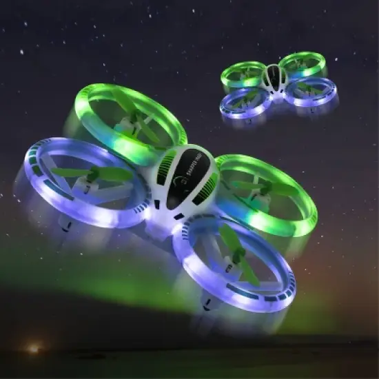 Sharper Image 2.4Ghz RC Glow Up Stunt Drone With LED Lights image {1}