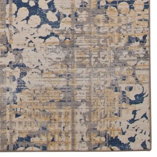Selkirk Washable Outdoor Rug Navy/Sand - Linon image {2}