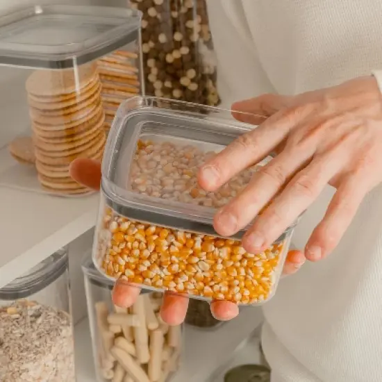 OU Airtight Food Storage Container 4.2 Cup, BPA Free, Clear Plastic Food Storage Container with Leak Proof Lid, Stackable Kitchen Organizer image {2}