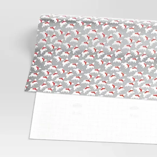 30&rdquo; 25 sq ft Christmas Roll Wrap Red White Polar Bears on Silver - Wondershop&trade; image {2}