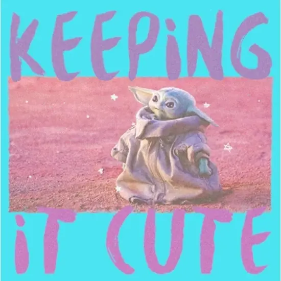 Girl's Star Wars: The Mandalorian Grogu Keeping It Cute Crop T-Shirt image {1}